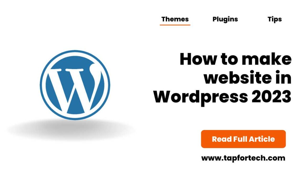 How to make website in WordPress 2023