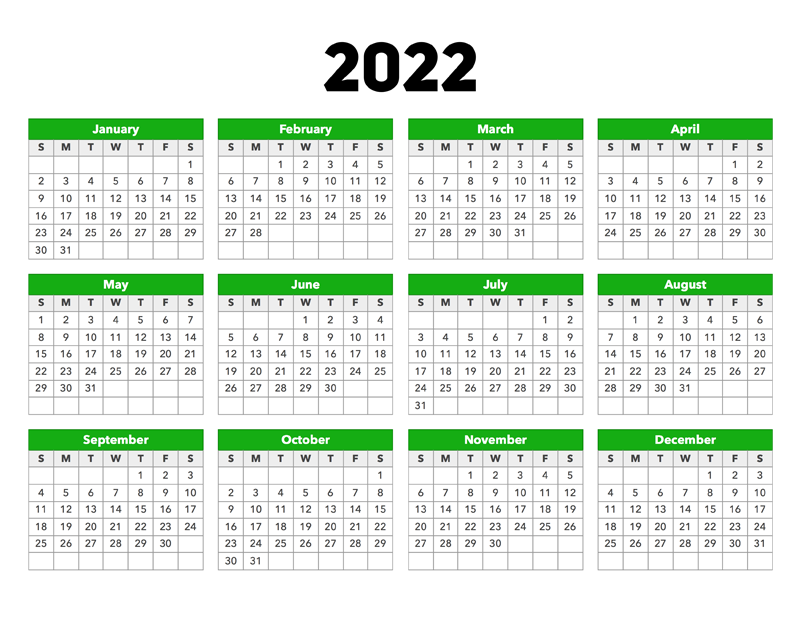 2022 Calender